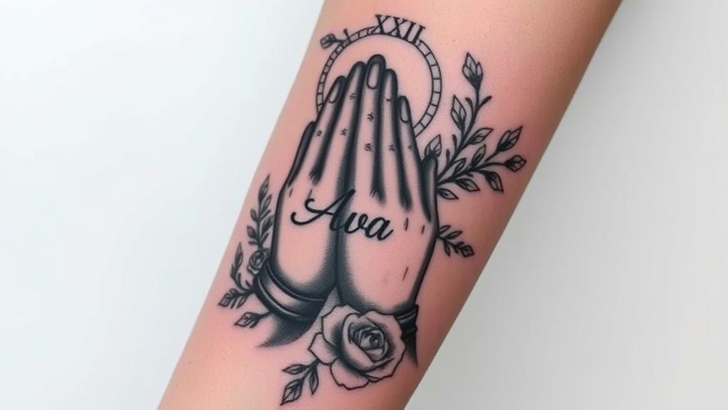 personalized memorial prayer hands