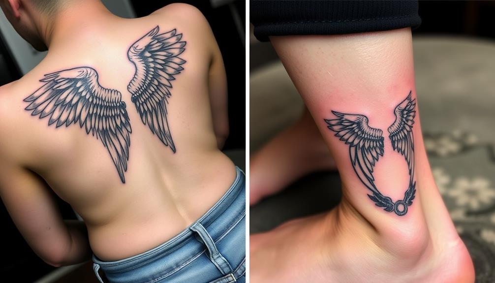 couple s angel wings tattoos