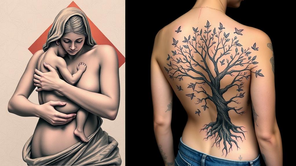 emotional pieta tattoo art