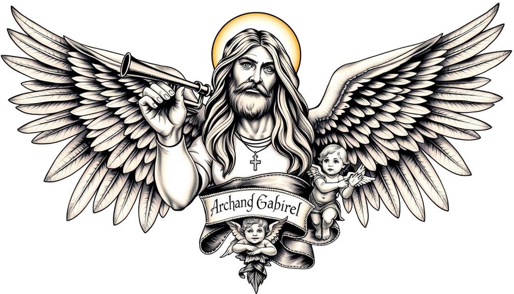 heavenly gabriel archangel tattoos