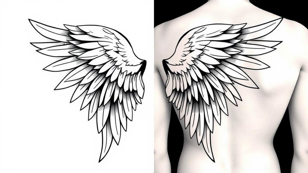 protective angel wings tattoos